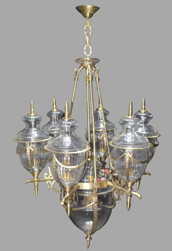 Mughal Design Chandelier Made Of 6 Small Glasses And 1 Big Glass Which Is Very Amazing